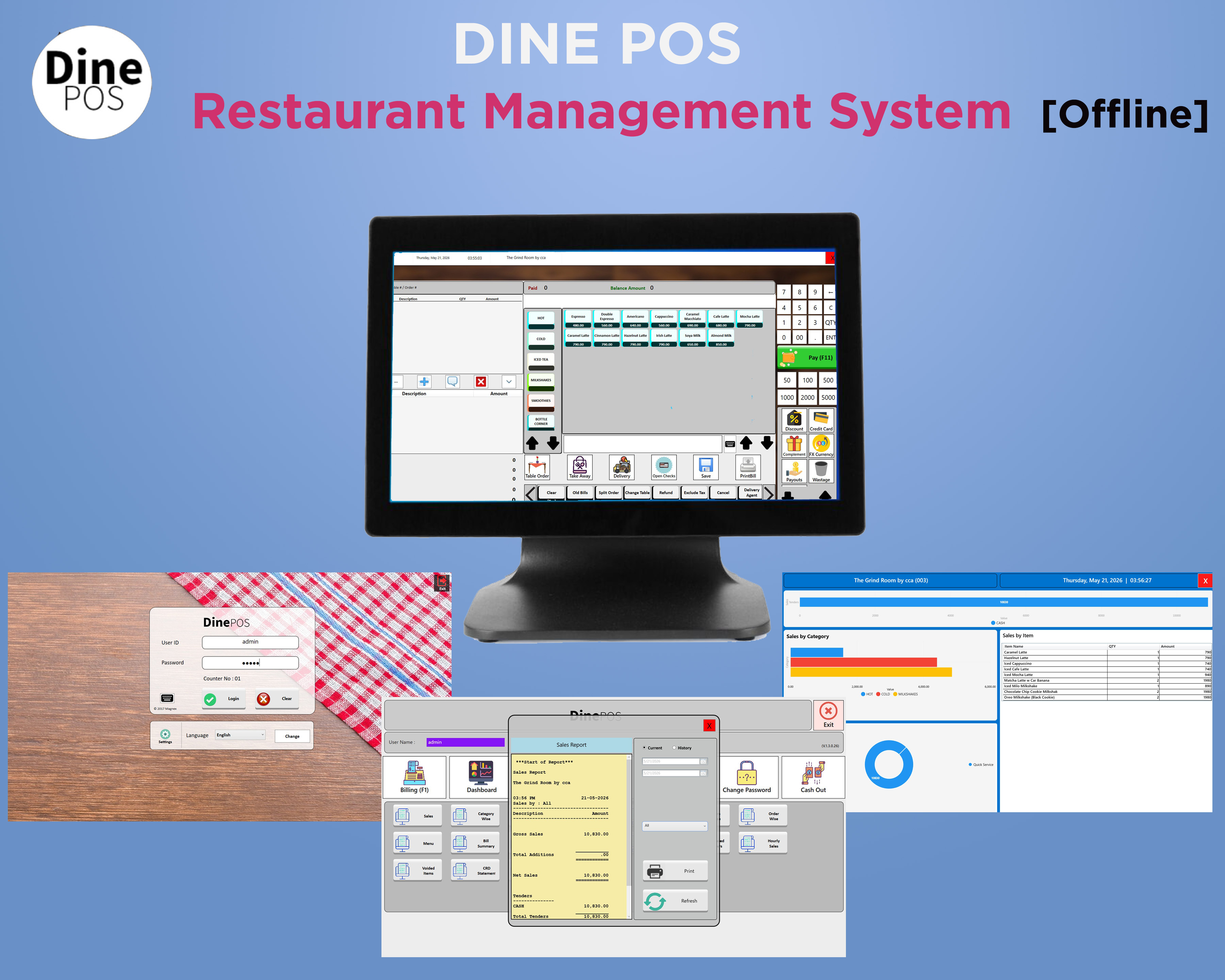 FUDO order taking product screen